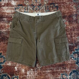 Gap Cargo Shorts Men’s 36 Green Brown Utility Casual Outdoor Hiking Pockets